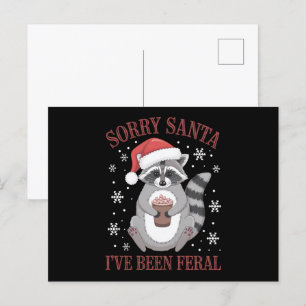 Cartes Pour Fêtes Annuelles Désolé Père Noël Je suis Feral Christmas Raccoon