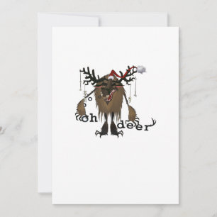 Cartes Pour Fêtes Annuelles Dessin animé Oh cerf Réduction drôle de renne Fête