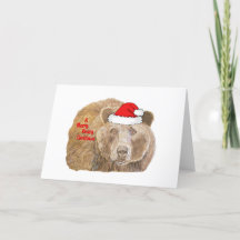Dessin d'ours réaliste rouge Noël