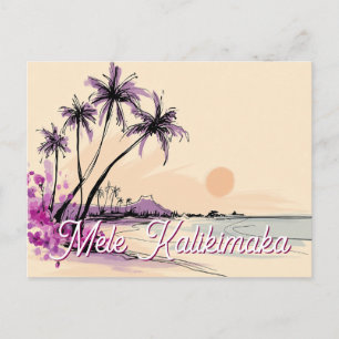 Cartes Pour Fêtes Annuelles Dessin Floral Hawaii Mele Kalikimaka