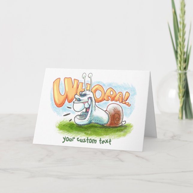 Cartes Pour Fêtes Annuelles dessin humoristique d'escargot (Devant)