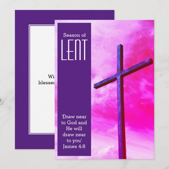 Cartes Pour Fêtes Annuelles Dessiner Près De Dieu Lenten (Devant / Derrière)