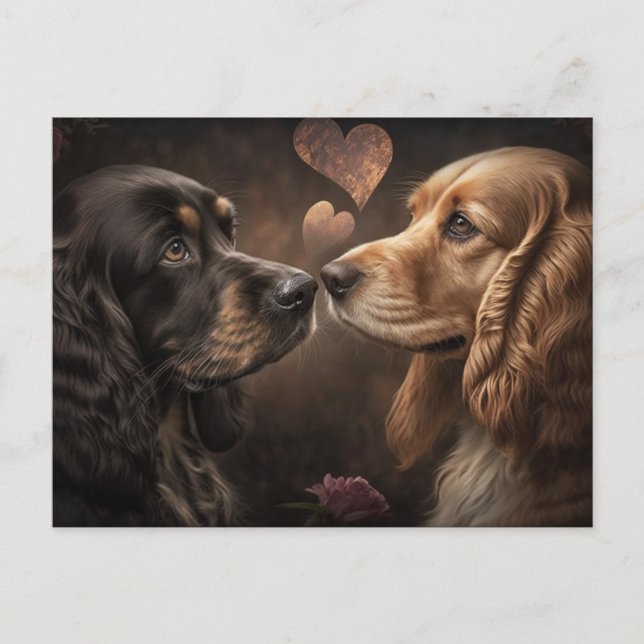 Cartes Pour Fêtes Annuelles Deux Amoureux de les chiens Valentine/Anniversaire (Devant)