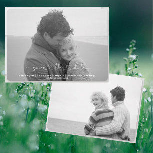Cartes Pour Fêtes Annuelles Deux B/W Photo Simply Us Save the Date