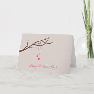 Cartes Pour Fêtes Annuelles Deux Coeurs dans un arbre La Saint Valentin