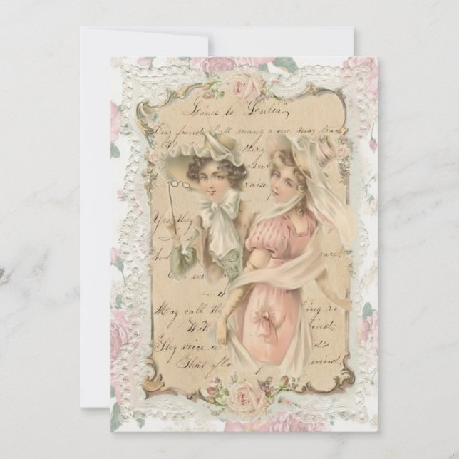 Cartes Pour Fêtes Annuelles Deux dames victoriennes (Devant)