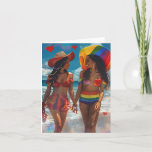 Cartes Pour Fêtes Annuelles Deux filles amour de la Saint-Valentin Art numériq