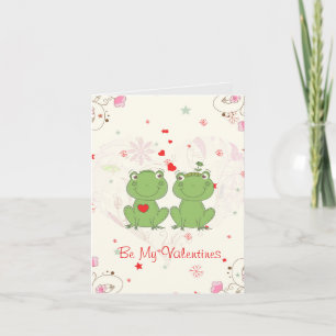 Cartes Pour Fêtes Annuelles Deux Grenouilles Amoureuses Sois Mes Valentines