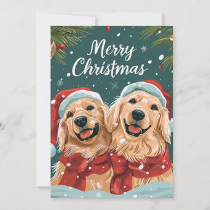 Cartes Pour Fêtes Annuelles Deux joyeux Noël Labrador