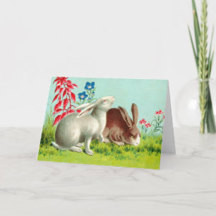 Cartes Pour Fêtes Annuelles Deux lapins