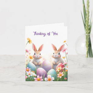 Cartes Pour Fêtes Annuelles Deux lapins à Pâques