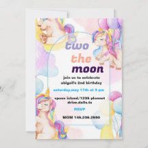 Deux l'Invitation d'anniversaire de la Lune