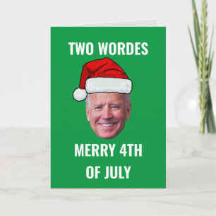 Cartes Pour Fêtes Annuelles Deux mots Joyeux 4 juillet Joe Biden Noël