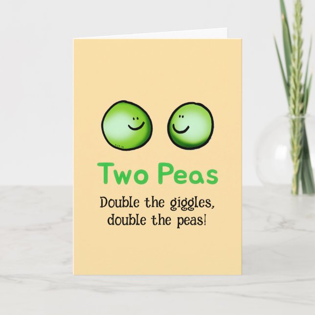 Cartes Pour Fêtes Annuelles Deux Peas Twin Baby Félicats Card (Devant)