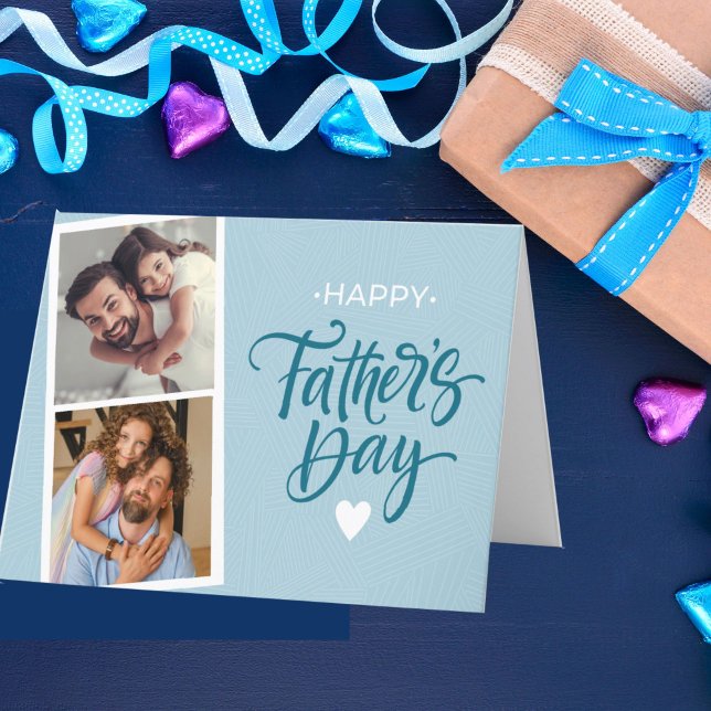 Cartes Pour Fêtes Annuelles Deux photos Fête des pères (Two Photo Father's Day card)