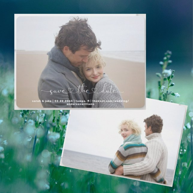 Cartes Pour Fêtes Annuelles Deux photos Simply Us Save the Date (Créateur téléchargé)