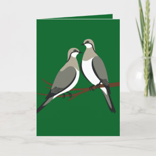 Cartes Pour Fêtes Annuelles Deux tourterelles Pochoir découpé Style Rétro 1