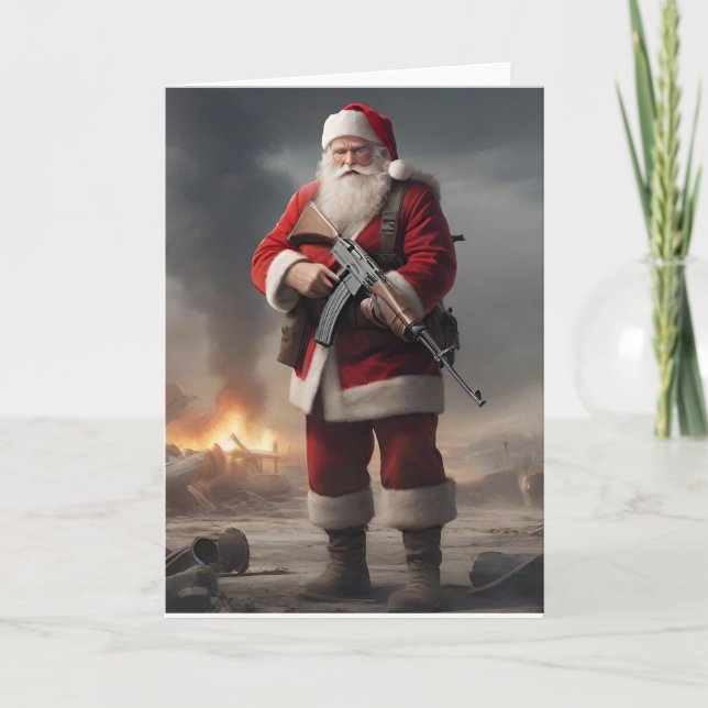 Cartes Pour Fêtes Annuelles Deuxième amendement Père Noël Funny Christmas (Devant)
