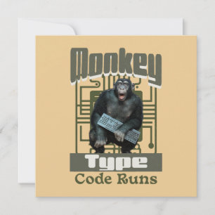 Cartes Pour Fêtes Annuelles Développeur Full-Stack de type singe, code s'exécu