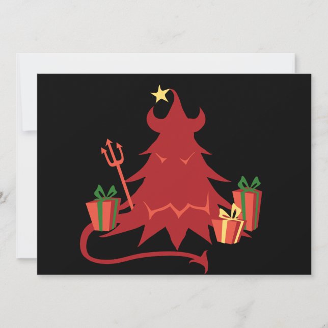 Cartes Pour Fêtes Annuelles Devil Holiday Tree (Devant)