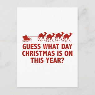 Cartes Pour Fêtes Annuelles Devinez Quel Jour Est Noël Cette Année ?