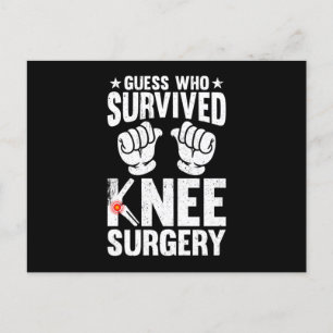 Cartes Pour Fêtes Annuelles Devinez Qui A Survécu À La Chirurgie Du Genou