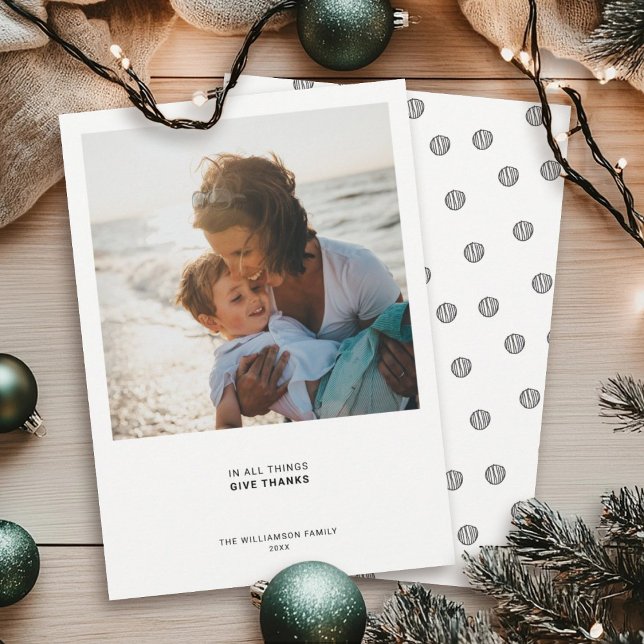 Cartes Pour Fêtes Annuelles Devis moderne minimal | Photo Gratitude (Créateur téléchargé)