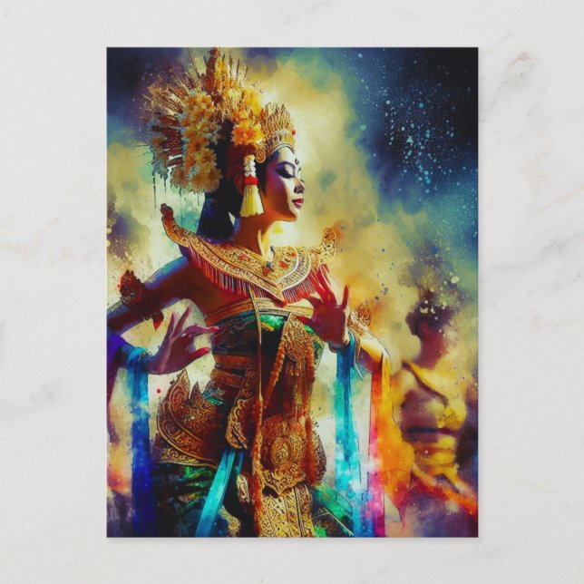 Cartes Pour Fêtes Annuelles Dewi Tari (Déesse Danse) (Devant)