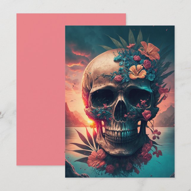 Cartes Pour Fêtes Annuelles Dia de los Muertos (Devant / Derrière)