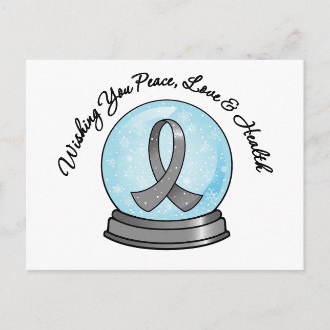 Cartes Pour Fêtes Annuelles Diabetes Ruban Joyeux Noël Snowglobe (Devant)