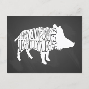 Cartes Pour Fêtes Annuelles Diagramme boucher viande découpe sanglier chasse