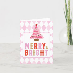 Cartes Pour Fêtes Annuelles Diamant rose Motif Joyeux et brillant petit