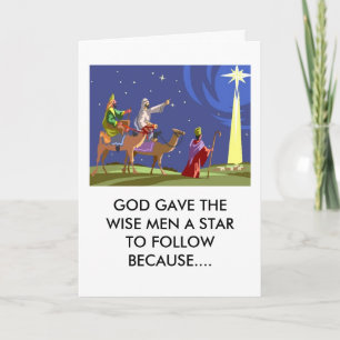 Cartes Pour Fêtes Annuelles Dieu a donné aux wisemen une étoile pour suivre