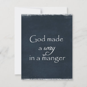 Cartes Pour Fêtes Annuelles Dieu a fait un chemin dans une Citation de Manger