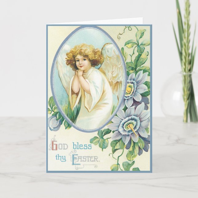 Cartes Pour Fêtes Annuelles Dieu bénisse Pâques (Devant)