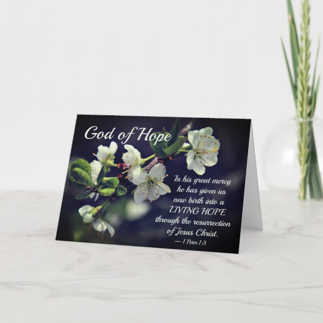 Cartes Pour Fêtes Annuelles Dieu de l'espoir Fleurs de printemps Pâques (Devant)