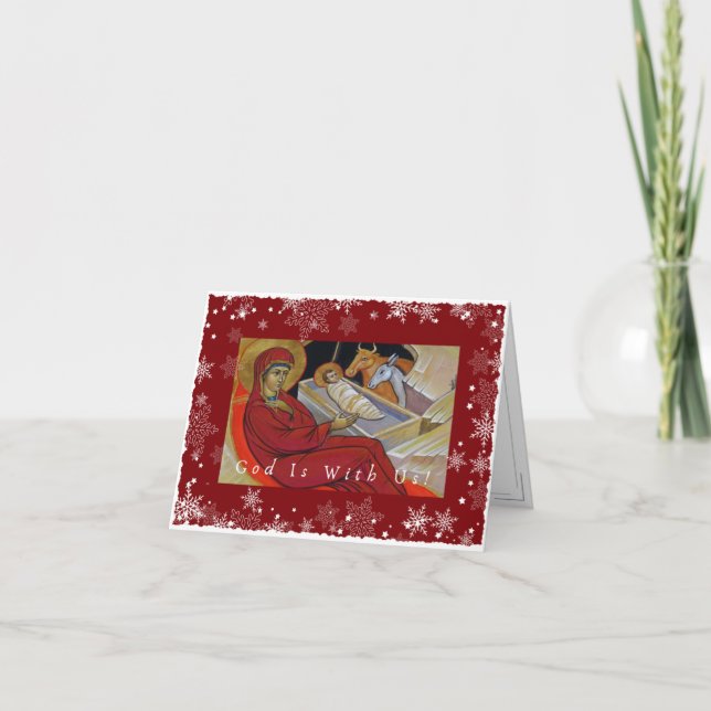 Cartes Pour Fêtes Annuelles Dieu Est Avec Nous ! (Devant)