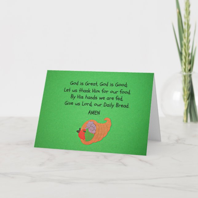 Cartes Pour Fêtes Annuelles Dieu est Grand, Dieu est Bon... (Devant)