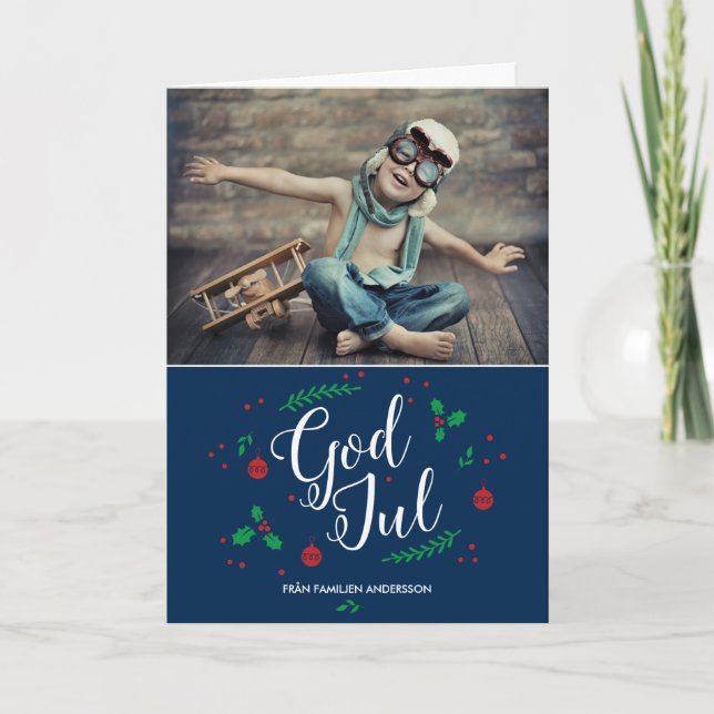 Cartes Pour Fêtes Annuelles Dieu Mistletoe jul feriehälsning (Devant)