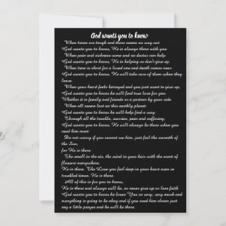 Cartes Pour Fêtes Annuelles Dieu veut que tu saches