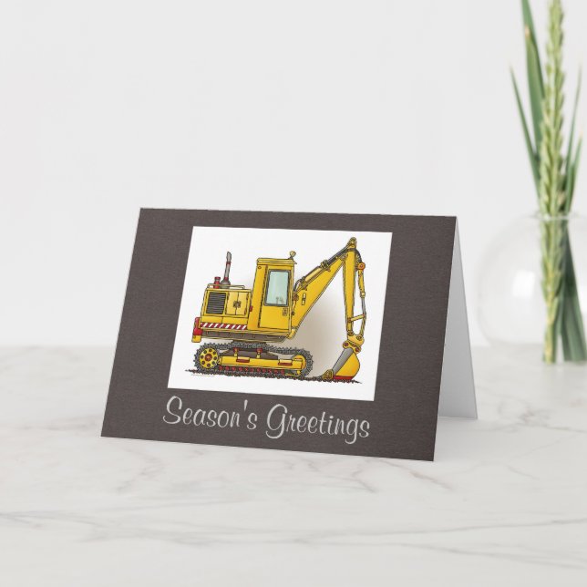 Cartes Pour Fêtes Annuelles Digger Shovel (Devant)