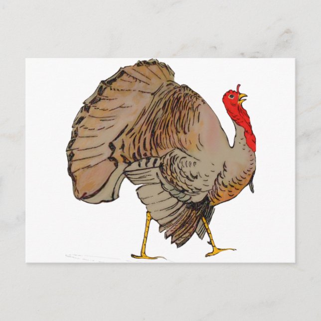 Cartes Pour Fêtes Annuelles Dinde d'action de la couleur complète (Devant)