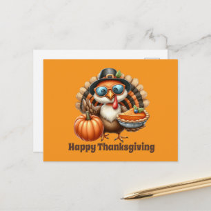 Cartes Pour Fêtes Annuelles Dinde de Thanksgiving mignonne personnalisable 