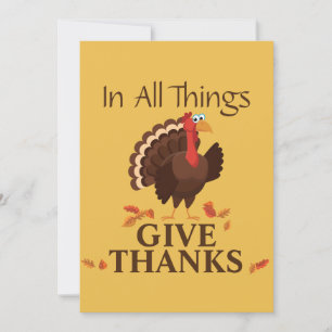 Cartes Pour Fêtes Annuelles Dinde de Thanksgiving pour rendre grâce en toutes