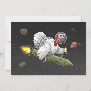 Cartes Pour Fêtes Annuelles Dindon de fusée de Thanksgiving