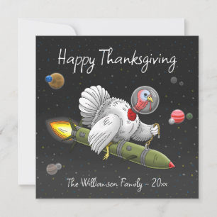 Cartes Pour Fêtes Annuelles Dindon de fusée de Thanksgiving