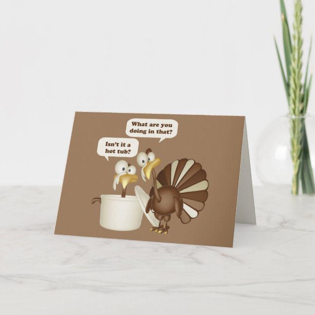 Cartes Pour Fêtes Annuelles Dindon de jacuzzi (Devant)