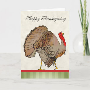 Cartes Pour Fêtes Annuelles Dindon de Thanksgiving couleur complète