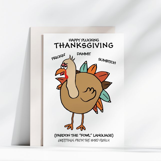 Cartes Pour Fêtes Annuelles Dindon drôle de la volaille de Thanksgiving (Créateur téléchargé)