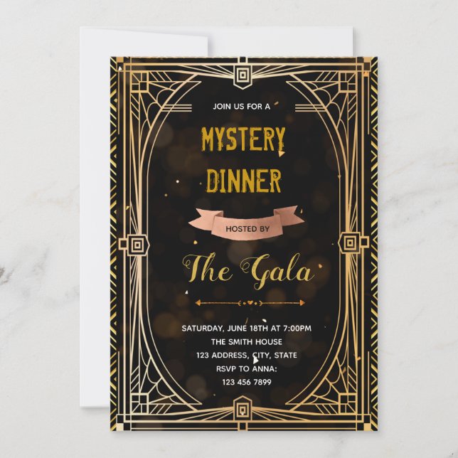 Cartes Pour Fêtes Annuelles Dîner d'assassinat des années 1920 (Devant)